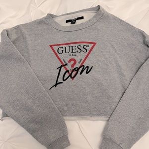 Guess Logo cropped sweatshirt